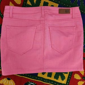 Vero Moda Pink Denim Mini Skirt