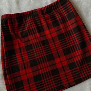 Shein Black Checked Skirt