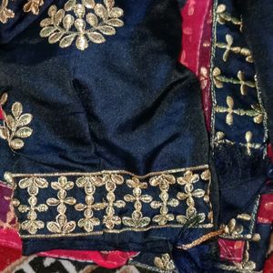 Navy Blue Ready Made Lengha For Skinny Girl