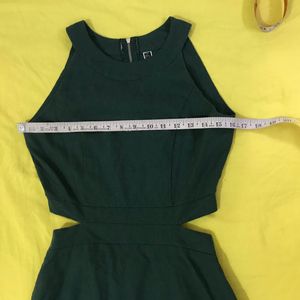 Dark Sea Green Waist Cut Dress Bust 34