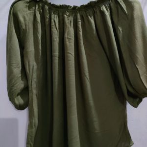 Olive Green Off Shoulder Top