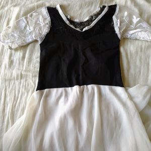 White And Black Dress