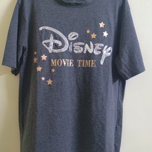 Grey Half Sleeves Disney T Shirt For Girls