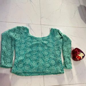 Lace Sea Green Top