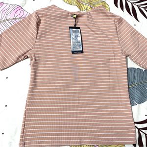 Tokyo Talkies Casual Striped Women Pink Top