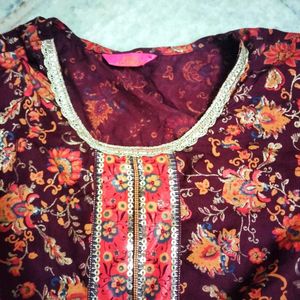 Beautiful V Cut Kurta With Belt For Sale