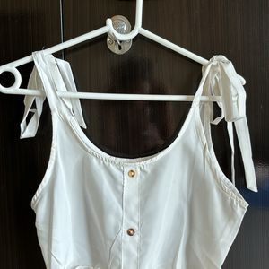 White Knot Crop Top