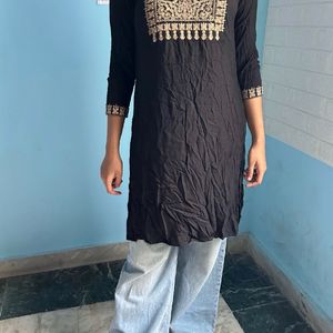 Black College And Office Kurta