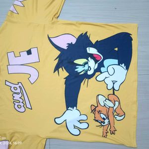 Yellow Printed Tom& Jerry Top