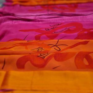 Brand New W Blouse Shaded Pink Orange Saree Sari
