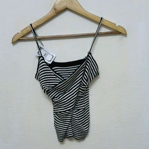 Trendy New Black And White Stripe Top For Women