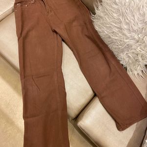 Urbanic Brown Wide Leg Jeans