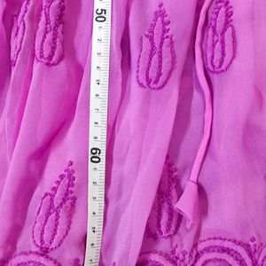 Purple women Chicken Embroidery Kurta