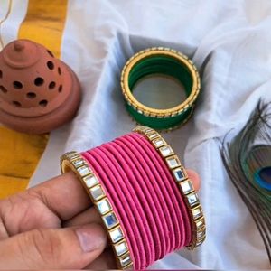 9 Set Of Combo Handcrafted Silk Bangle