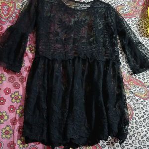 Designer Black Net Top