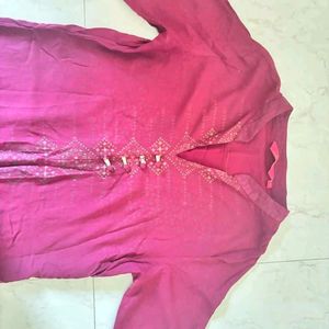 Maroon Color High Low Office Kurthi