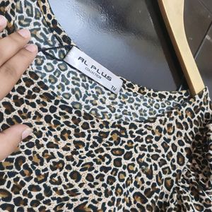 Brown Lion Printed Dress For 34 Bust