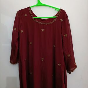 Maroon Hand Work Kurta..