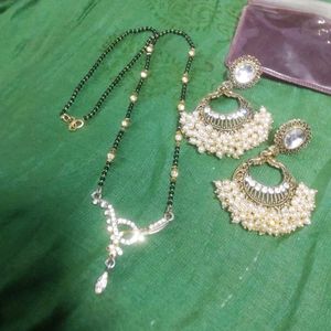 Mangalsutra With Earring Combo Deepika Inspired