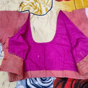 Cotton Blouse With Kasavu Boarder