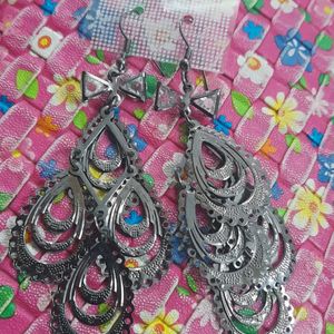 Oxidized Long Earrings