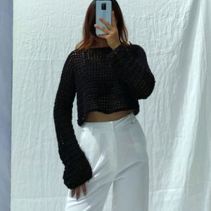 Crochet Fishnet Sweater