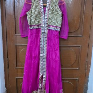 Magenta Color Anarkali Suit With Dupatta Chudidar