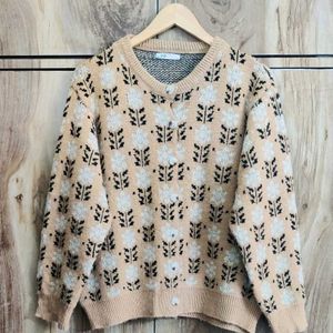 Light Brown Design Cardigan Size-38