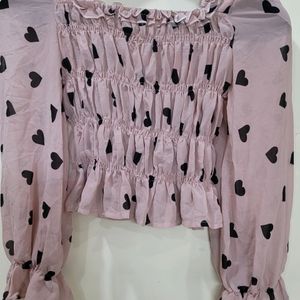 Pink Georgette Heart Top