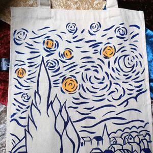 Van Gogh Hand Painted Tote Bag