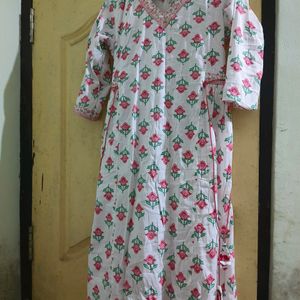 Floral Print Cotton Kurta Set