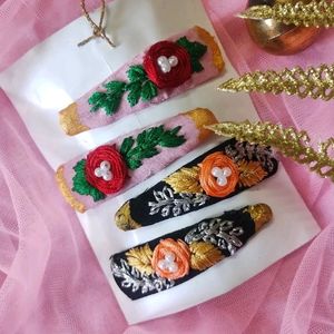 Hand Embroidered Clips