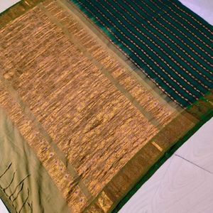 Multi colour cotton pure Gadwal saree