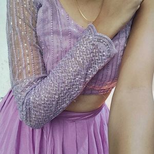 Diwali Sale! Lavender One Shoulder Lehenga