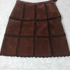 Velvet Short Skirt Coffee Brown.