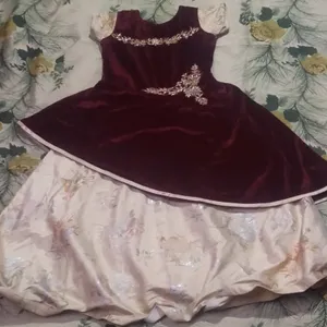 Party Wear Velvet Long Frock For Girls