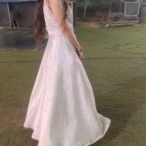 PARTY WEAR SILVER GOWN