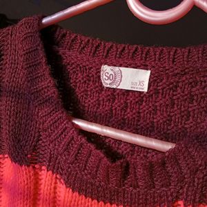 Tricolour Crochet Sweatshirt