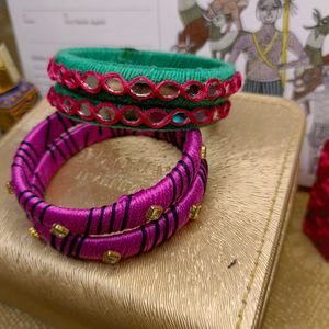 Handmade Thread Bangle (Set Of 2)