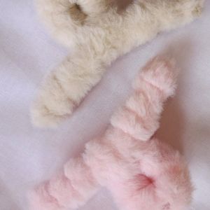 Fluffy Pink Claw Clip