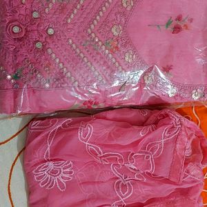 Unstitched Full Suit Set With Dupatta