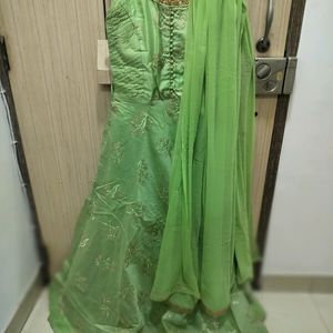 Green Gown With Dupatta