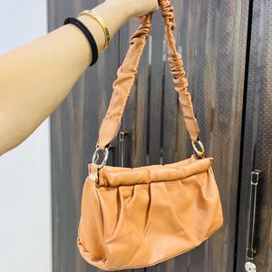 Tan Trendy Leather Bag