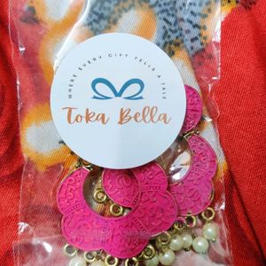 TokaBella Hot Pink Earrings ( Pack Of 1)