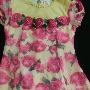 Beautiful Dress Rose Printed