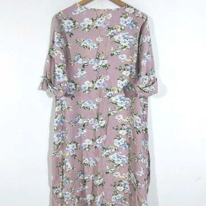 Light Mauve Floral Print Kurta (Women's)