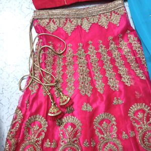 Wedding Lehenga With Long Dupatta Ghagra Style