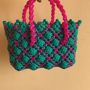 Pink With Green Small Basket