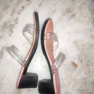 New Transparent Peach Heels