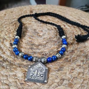 Original Lapis Lazuli And German Silver Choker